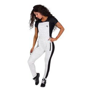 Gorilla Wear Dolores Dungarees Gray/Black Women's Size M  Fitness Bodybuilding